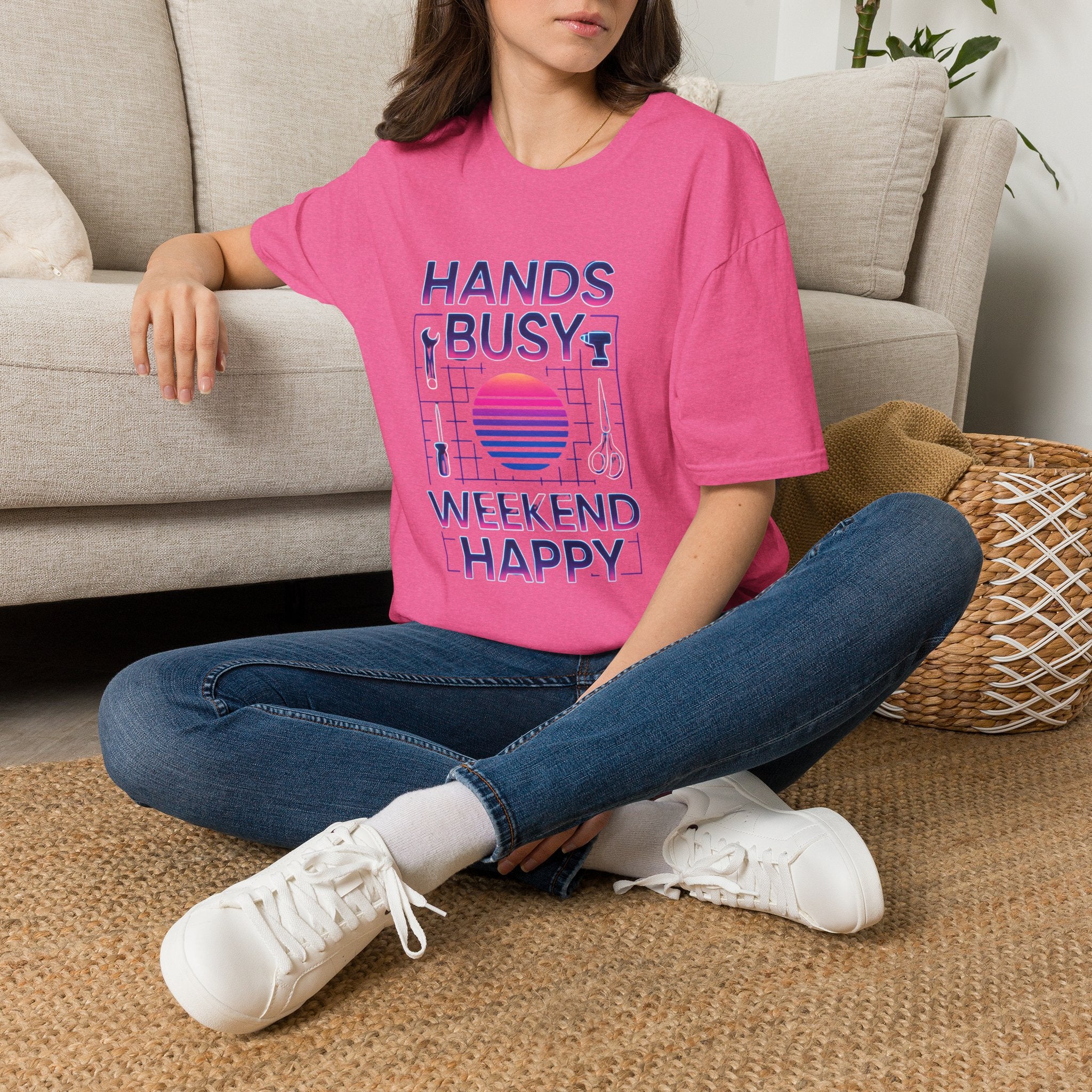 Busy Hands Neon Sign T-Shirt