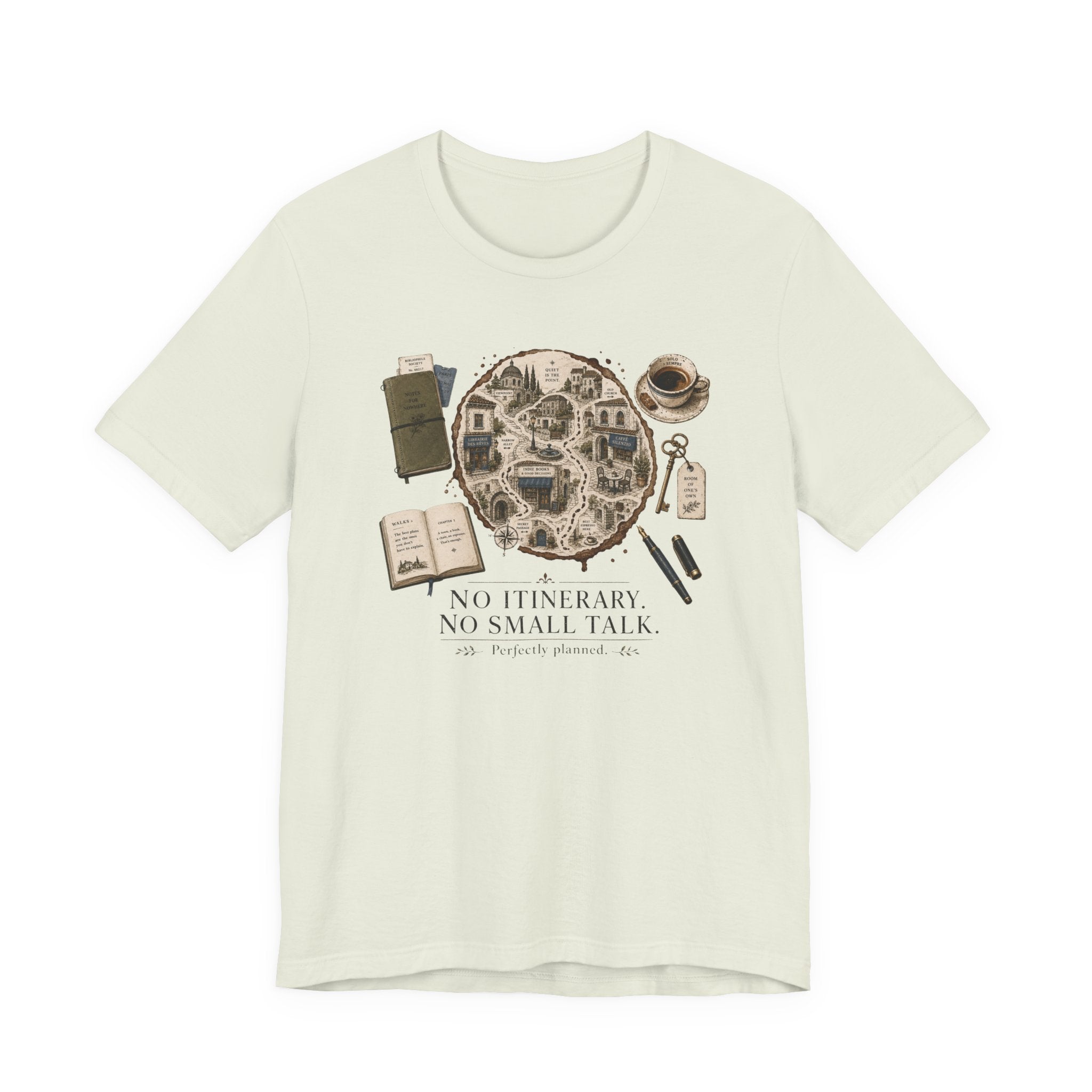 "No Itinerary, No Small Talk" Map T-Shirt