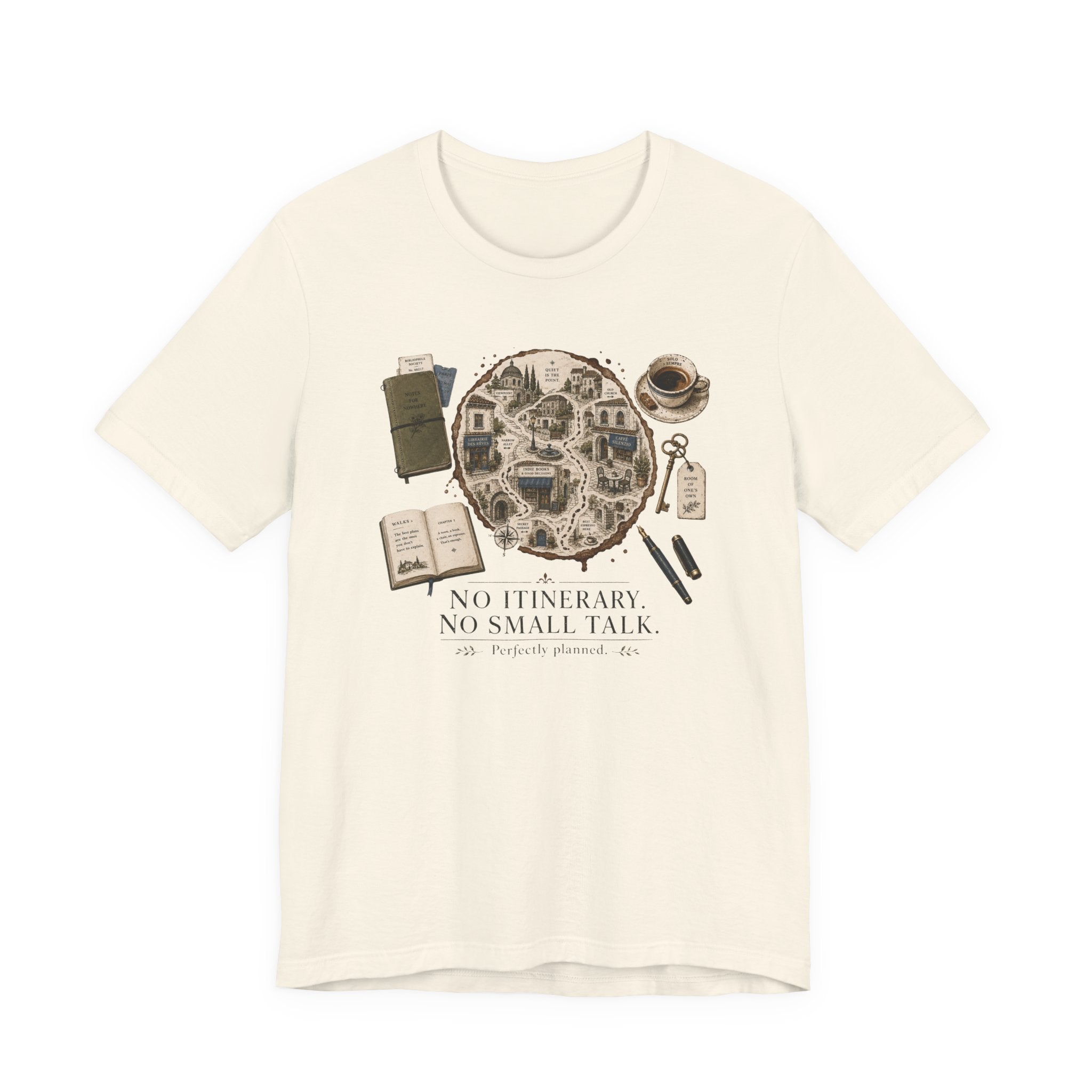 "No Itinerary, No Small Talk" Map T-Shirt