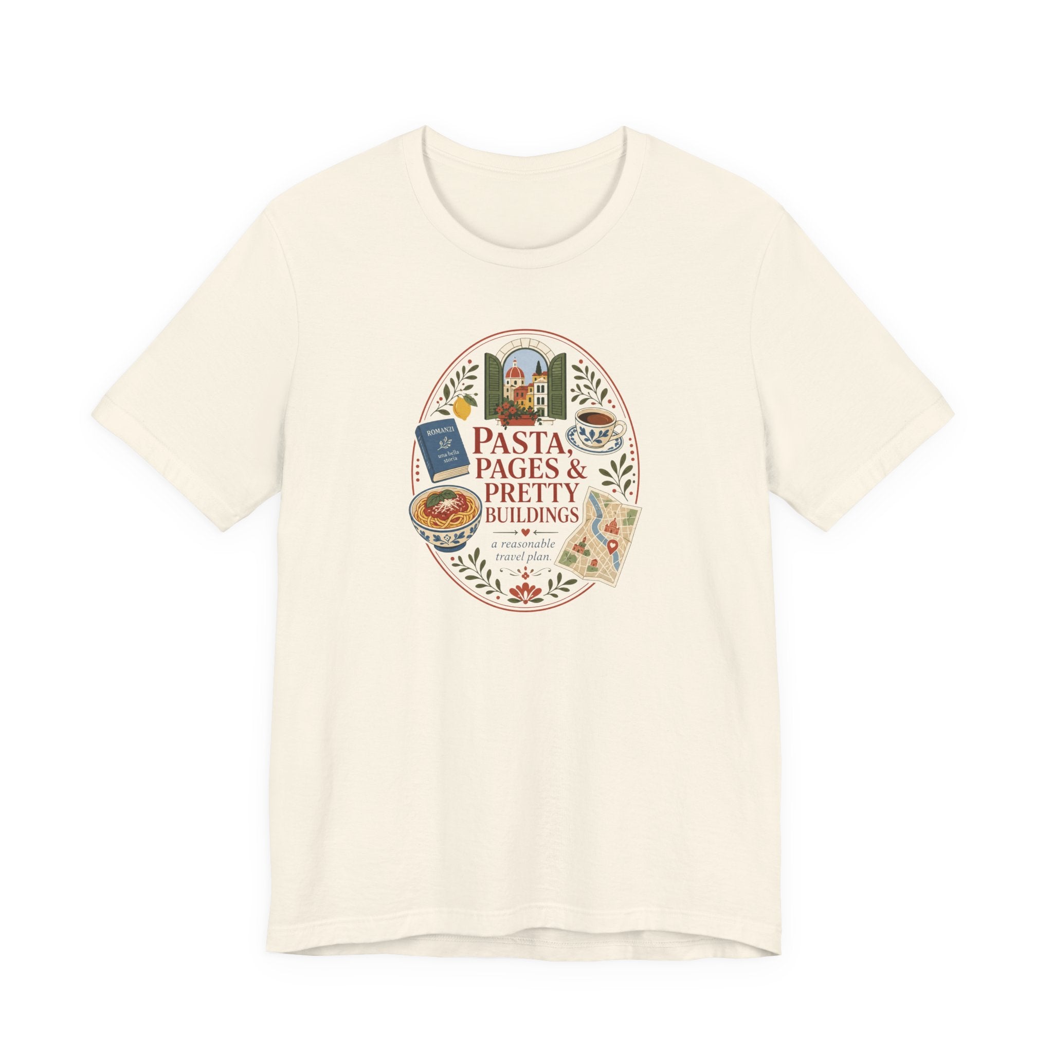 "Pasta, Pages, & Pretty Buildings" T-Shirt