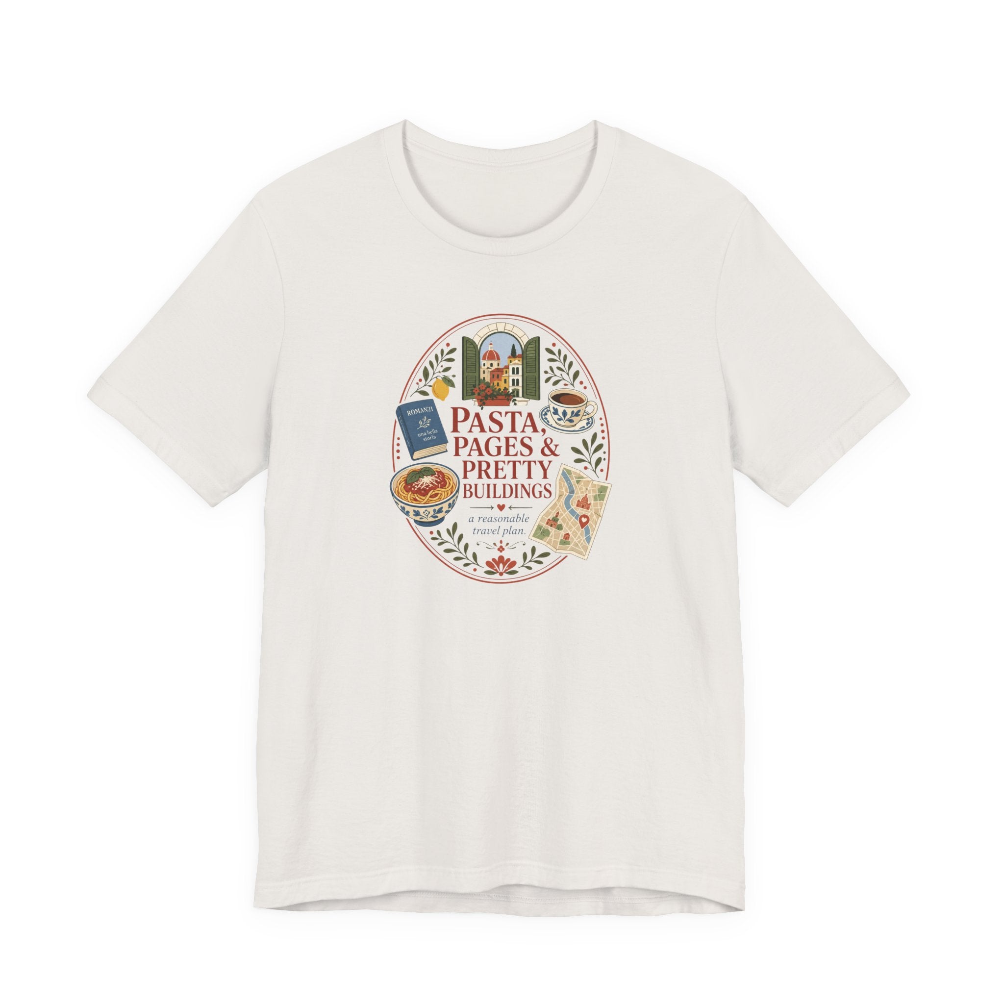"Pasta, Pages, & Pretty Buildings" T-Shirt