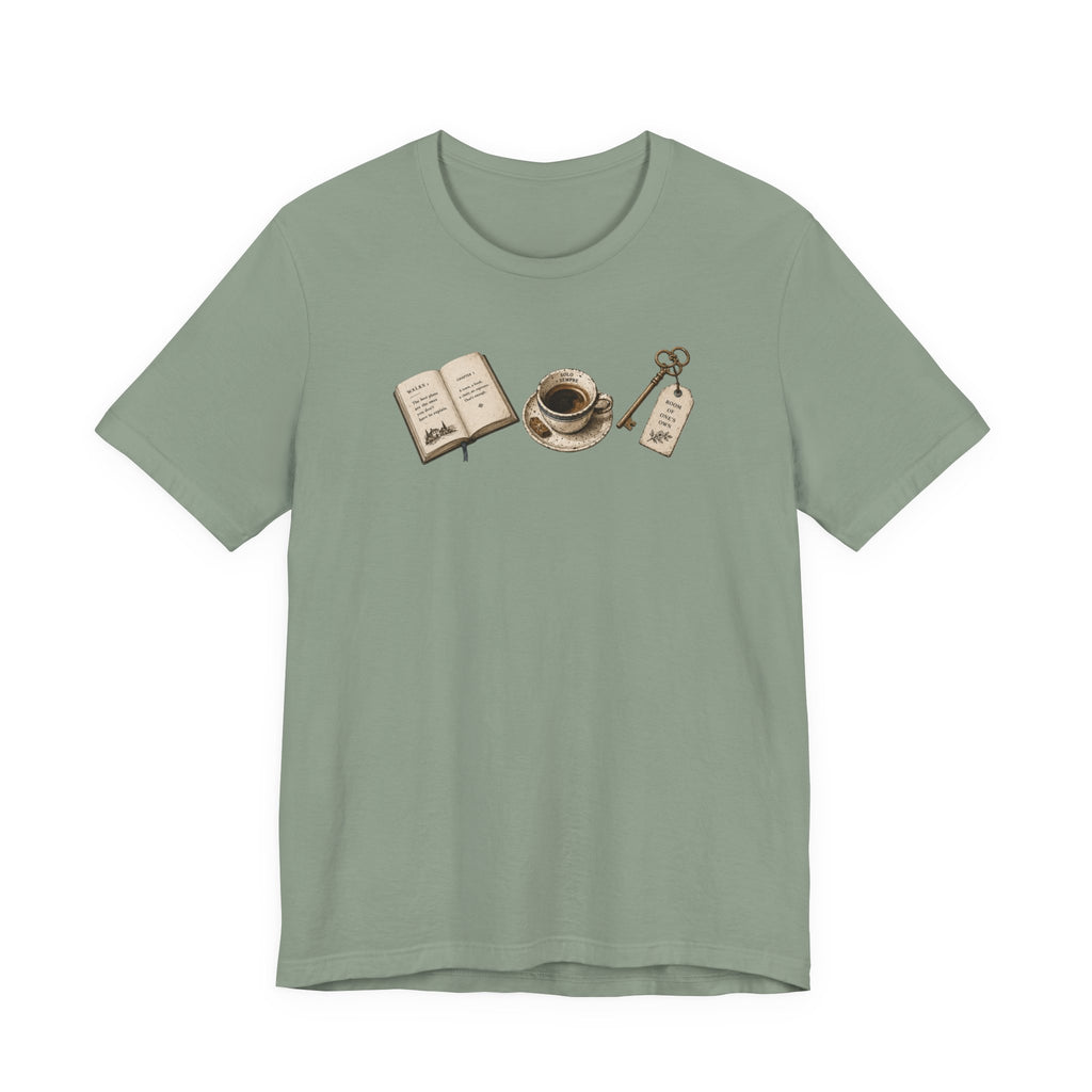 Book, Coffee, and Key T-Shirt